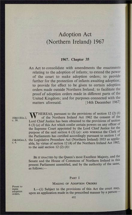 Adoption Act (Northern Ireland) 1967