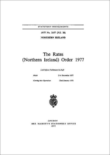 The Rates (Northern Ireland) Order 1977