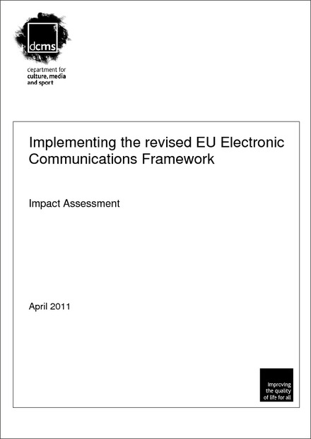 Impact Assessment to The Electronic Communications and Wireless Telegraphy Regulations 2011