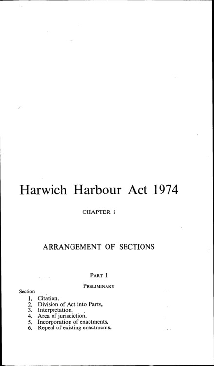 Harwich Harbour Act 1974