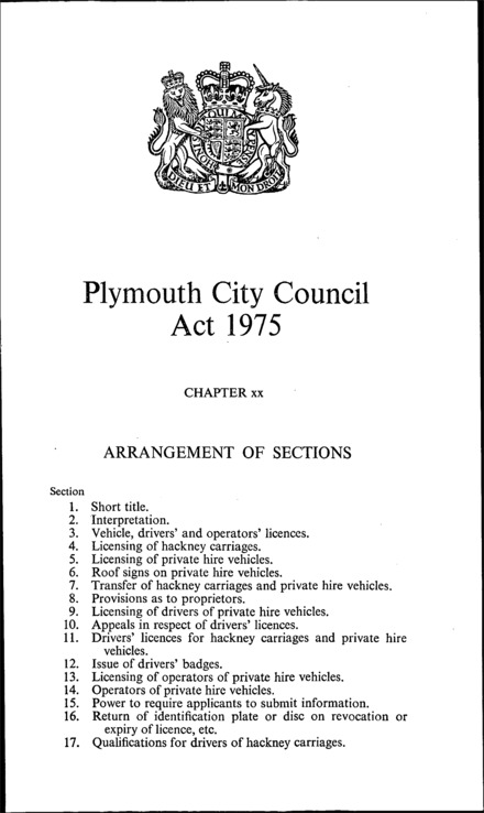Plymouth City Council Act 1975