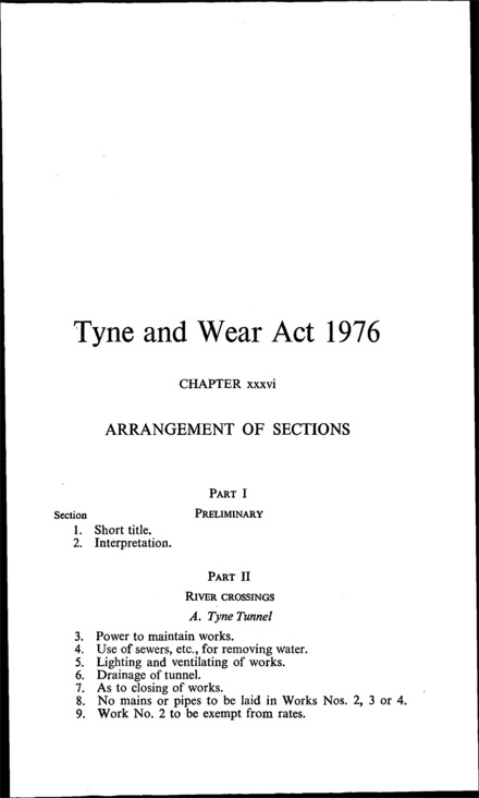 Tyne and Wear Act 1976