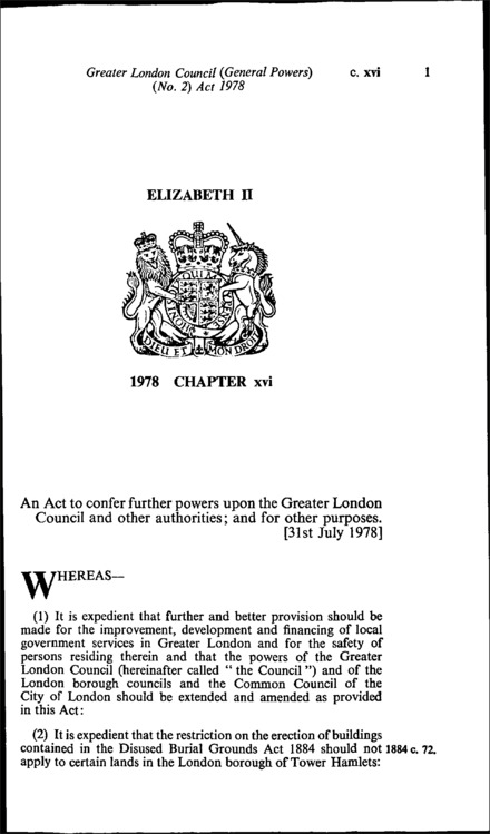 Greater London Council (General Powers) (No. 2) Act 1978