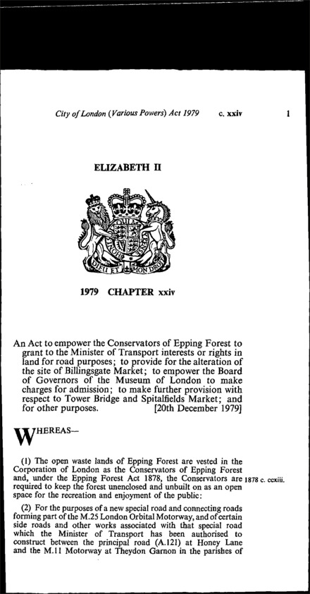 City of London (Various Powers) Act 1979