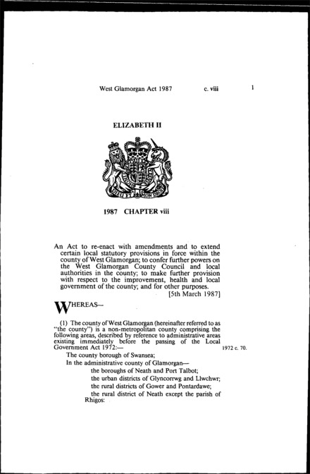 West Glamorgan Act 1987