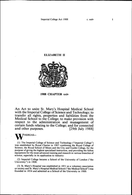 Imperial College Act 1988