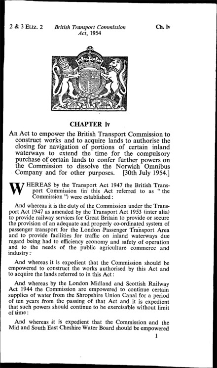 British Transport Commission Act 1954