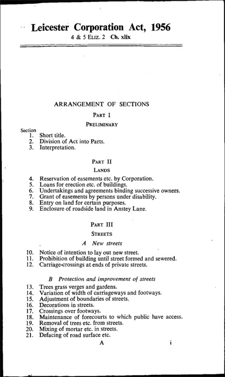 Leicester Corporation Act 1956