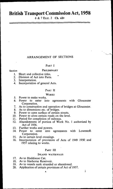 British Transport Commission Act 1958
