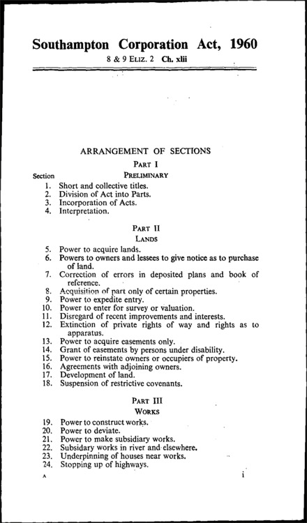 Southampton Corporation Act 1960