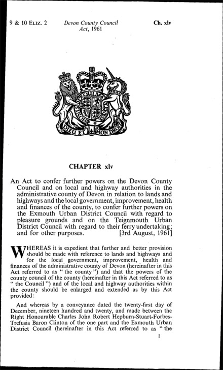Devon County Council Act 1961