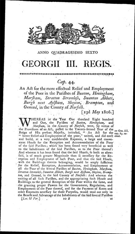 Norfolk Poor Relief Act 1806