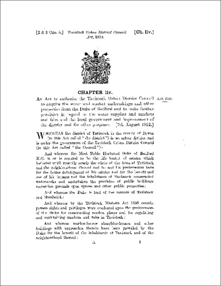 Tavistock Urban District Council Act 1912