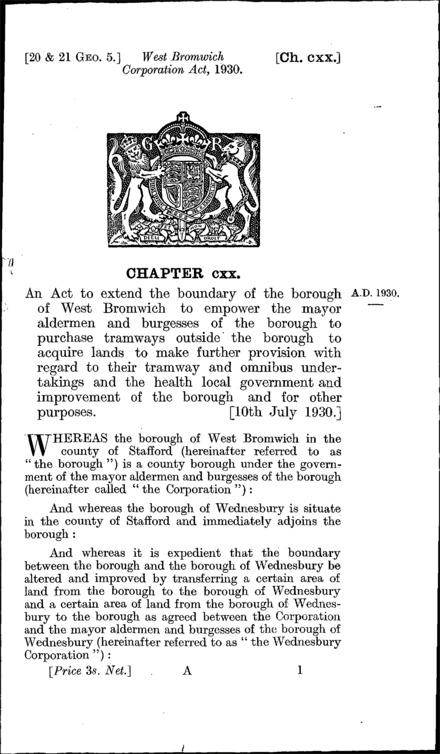 West Bromwich Corporation Act 1930