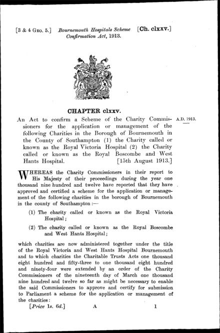 Bournemouth Hospitals Scheme Confirmation Act 1913