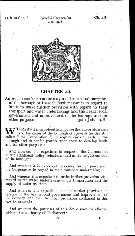 Ipswich Corporation Act 1948