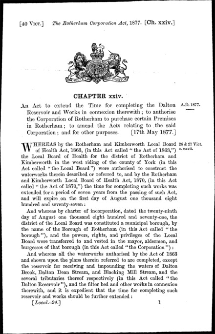 Rotherham Corporation Act 1877