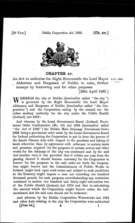 Dublin Corporation Act 1893