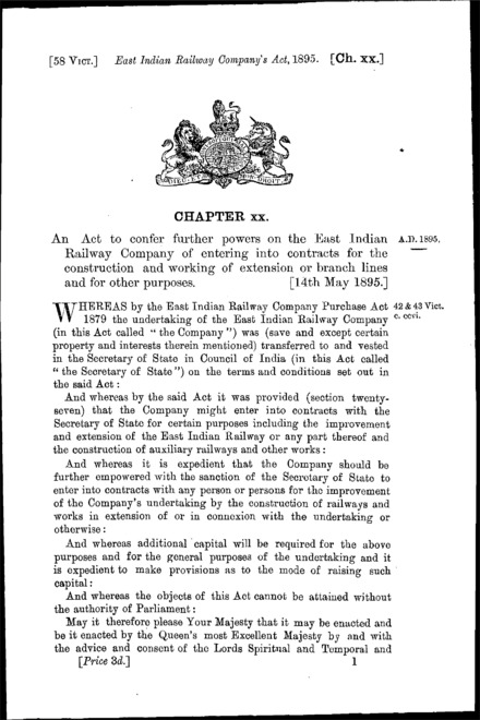 East Indian Railway Company's Act 1895