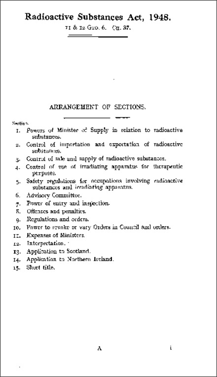 Radioactive Substances Act 1948