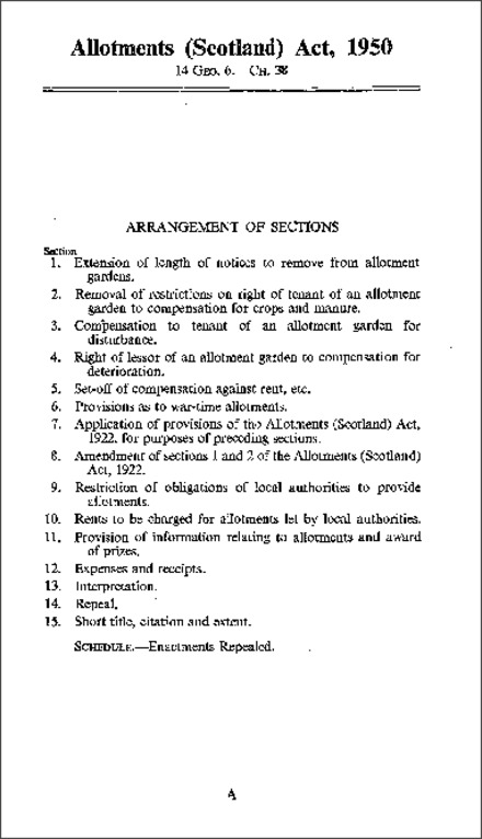 Allotments (Scotland) Act 1950
