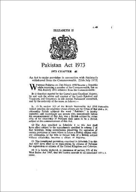 Pakistan Act 1973