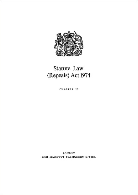 Statute Law (Repeals) Act 1974