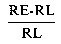 Formula - (RE minus RL) divided by RL