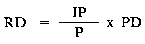 Formula - RD equals (IP divided by P) multiplied by PD