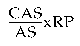 Formula - (CAS divided by AS) multiplied by RP