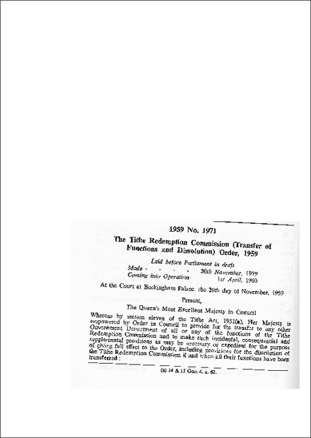 The Tithe Redemption Commission (Transfer of Functions and Dissolution) Order, 1959