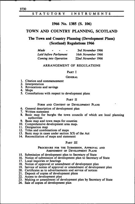 The Town and Country Planning (Development Plans) (Scotland) Regulations 1966
