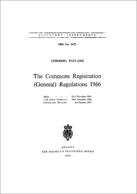 The Commons Registration (General) Regulations 1966