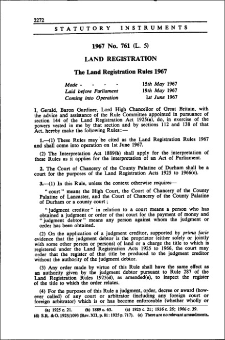 The Land Registration Rules 1967