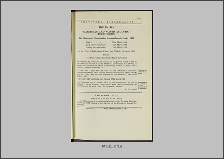 The Bermuda Constitution (Amendment) Order 1968