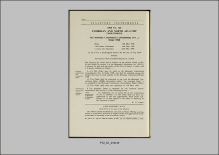 The Bermuda Constitution (Amendment) (No. 2) Order 1968