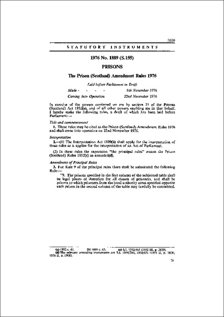 The Prison (Scotland) Amendment Rules 1976