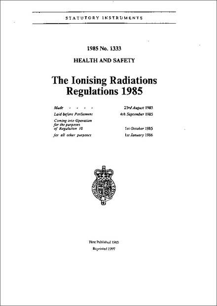 The Ionising Radiations Regulations 1985