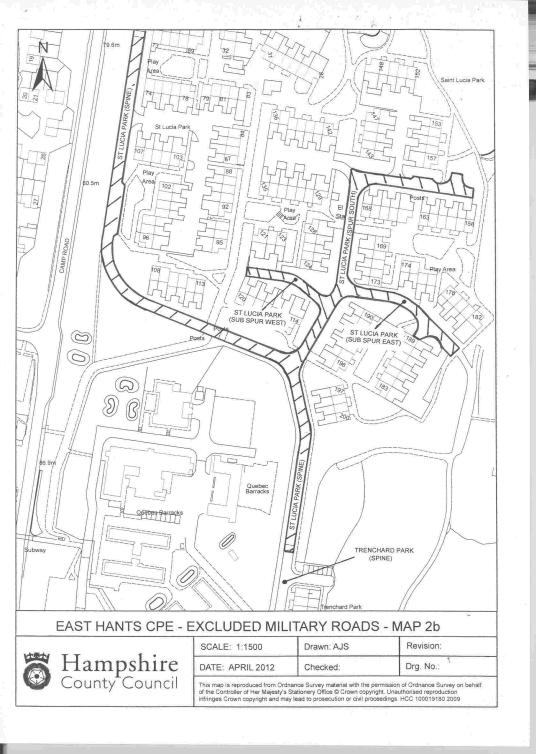 Map 2b Bordon excluded roads